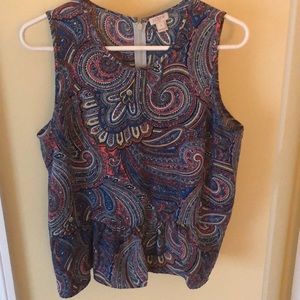 JCrew, sleeveless, peplum blouse